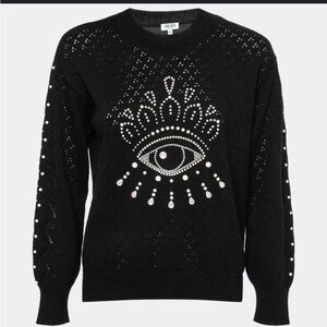 Kenzo Black Sweater with Beaded Eye Design